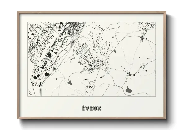 Une affiche de carte sur Éveux