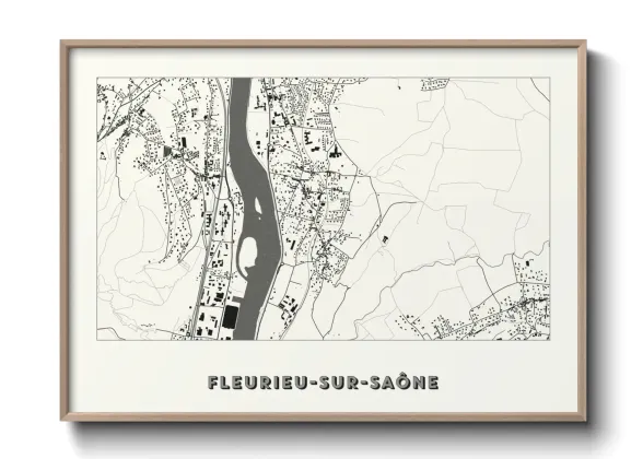 Une affiche de carte sur Fleurieu-sur-Saône