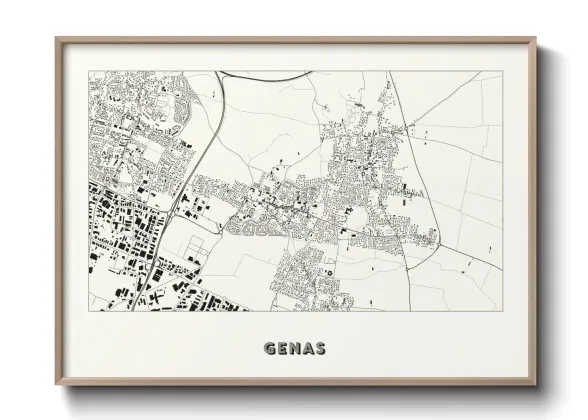 Une affiche de carte sur Genas