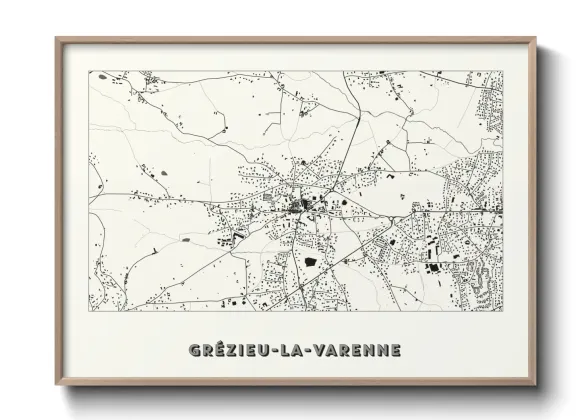 Une affiche de carte sur Grézieu-la-Varenne