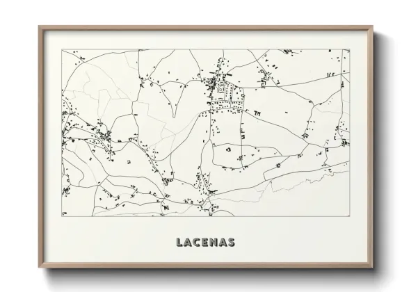 Une affiche de carte sur Lacenas