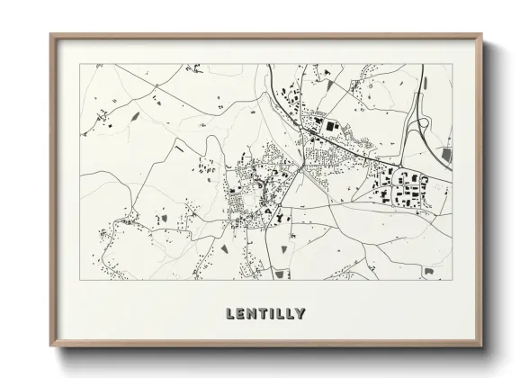 Une affiche de carte sur Lentilly