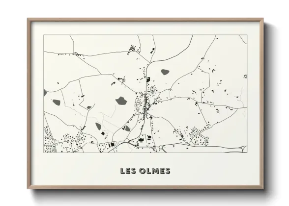 Une affiche de carte sur Les Olmes