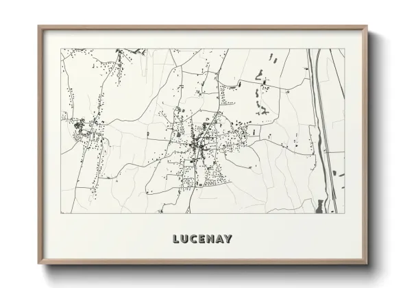 Une affiche de carte sur Lucenay