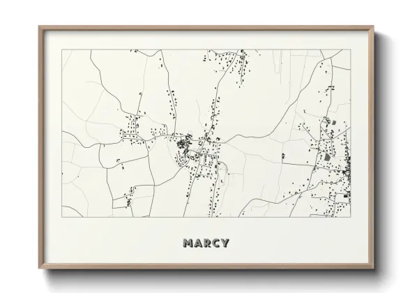 Une affiche de carte sur Marcy