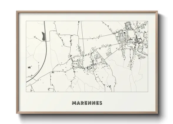 Une affiche de carte sur Marennes