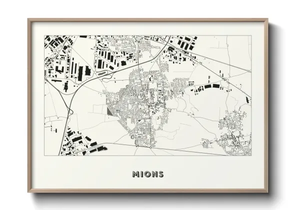 Une affiche de carte sur Mions