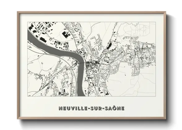 Une affiche de carte sur Neuville-sur-Saône