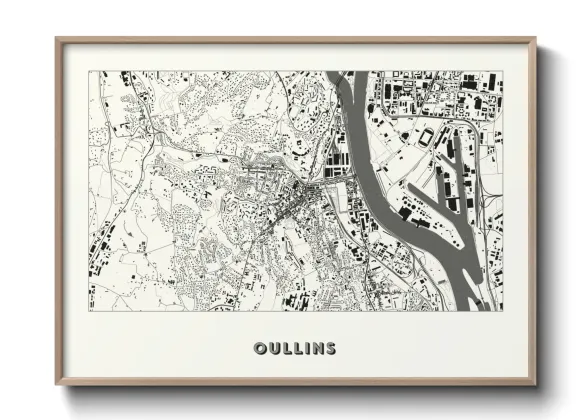 Une affiche de carte sur Oullins