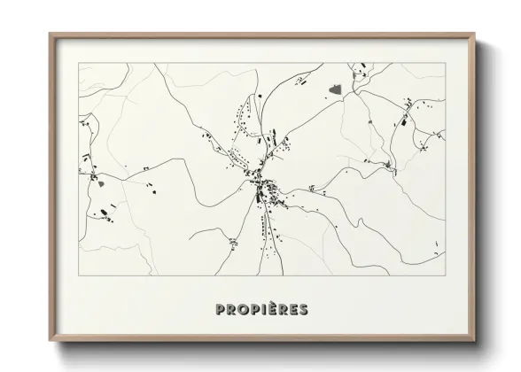 Une affiche de carte sur Propières