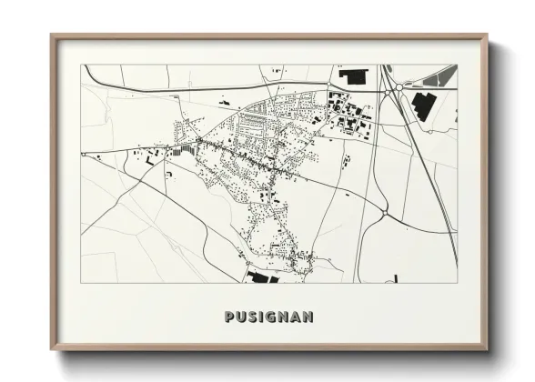 Une affiche de carte sur Pusignan