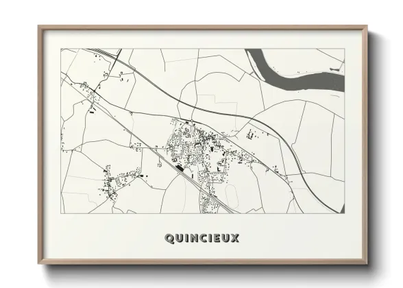 Une affiche de carte sur Quincieux