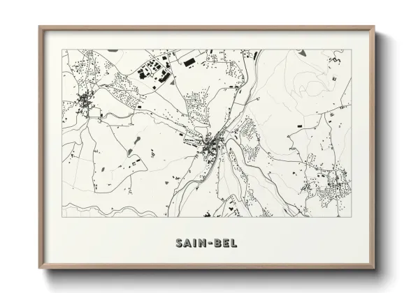 Une affiche de carte sur Sain-Bel