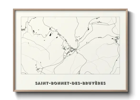 Une affiche de carte sur Saint-Bonnet-des-Bruyères