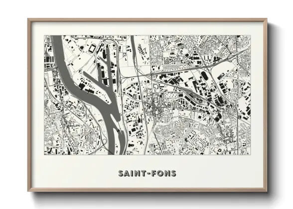 Une affiche de carte sur Saint-Fons