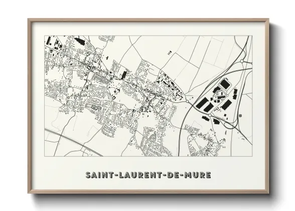 Une affiche de carte sur Saint-Laurent-de-Mure
