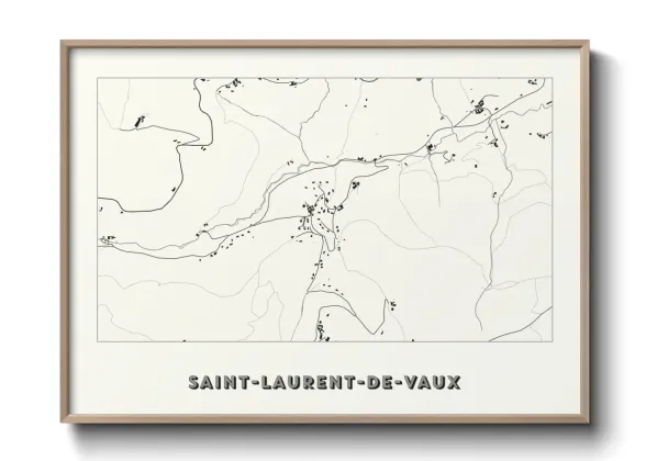 Une affiche de carte sur Saint-Laurent-de-Vaux