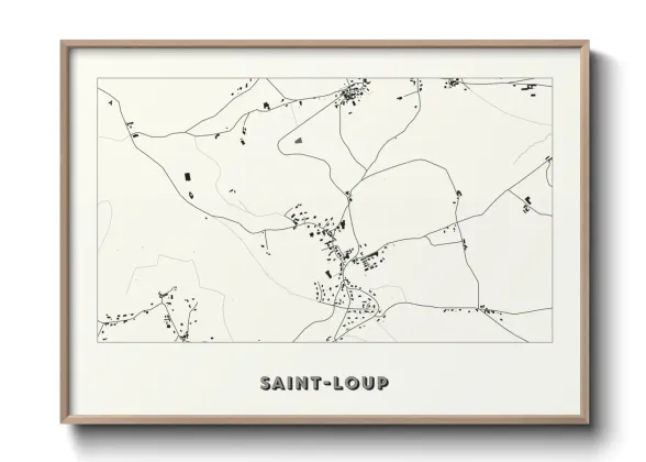 Une affiche de carte sur Saint-Loup