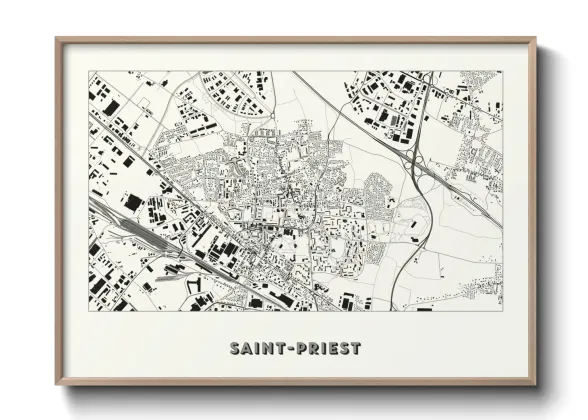 Une affiche de carte sur Saint-Priest