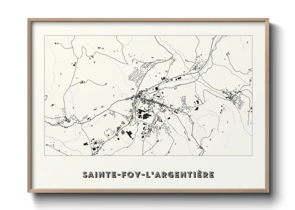 Une affiche de carte sur Sainte-Foy-l'Argentière