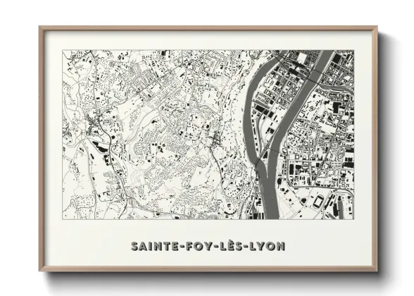 Une affiche de carte sur Sainte-Foy-lès-Lyon