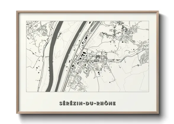 Une affiche de carte sur Sérézin-du-Rhône