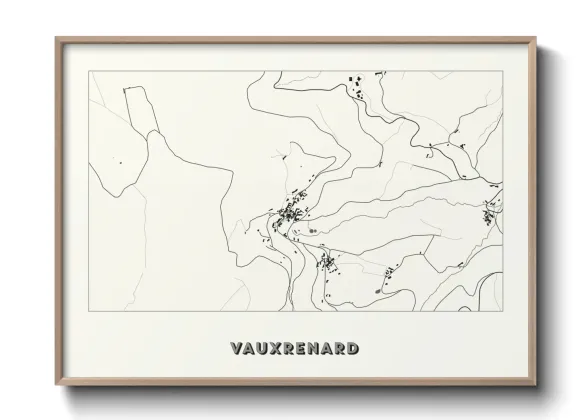 Une affiche de carte sur Vauxrenard