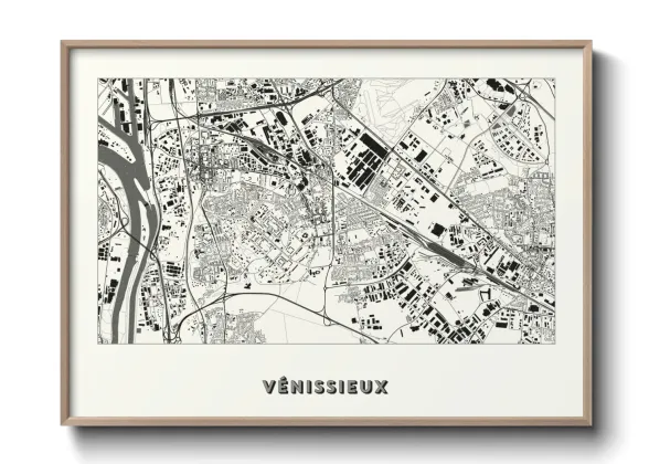 Une affiche de carte sur Vénissieux