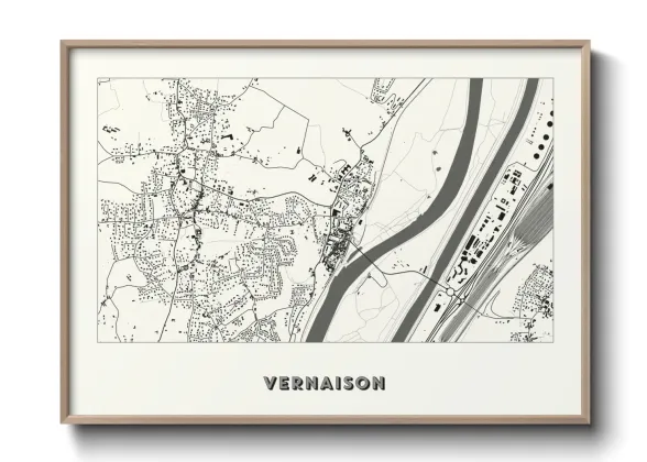 Une affiche de carte sur Vernaison