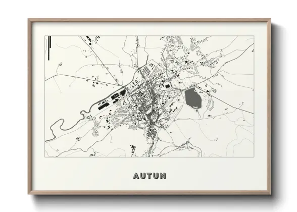 Une affiche de carte sur Autun