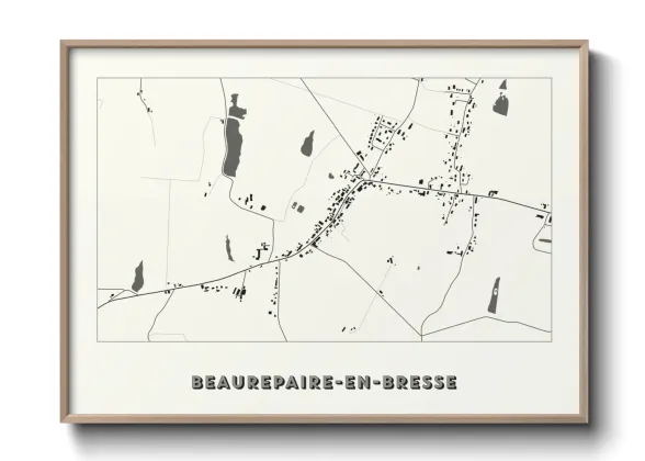 Une affiche de carte sur Beaurepaire-en-Bresse