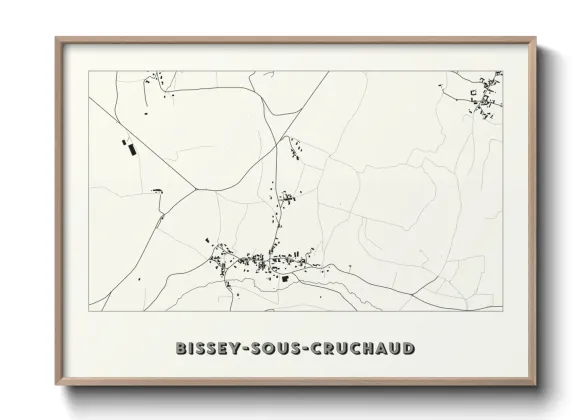 Une affiche de carte sur Bissey-sous-Cruchaud