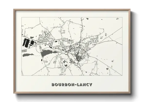 Une affiche de carte sur Bourbon-Lancy