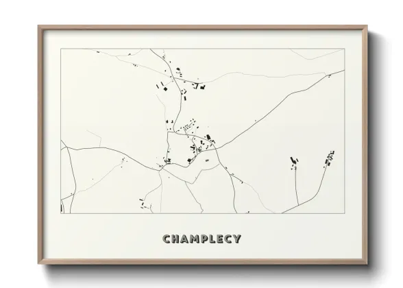 Une affiche de carte sur Champlecy