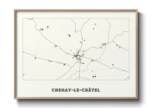 Une affiche de carte sur Chenay-le-Châtel