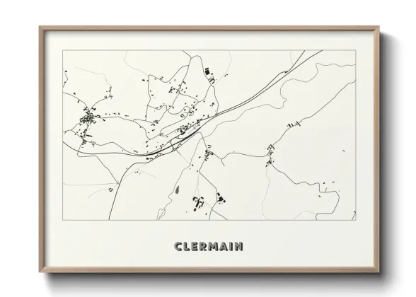 Une affiche de carte sur Clermain