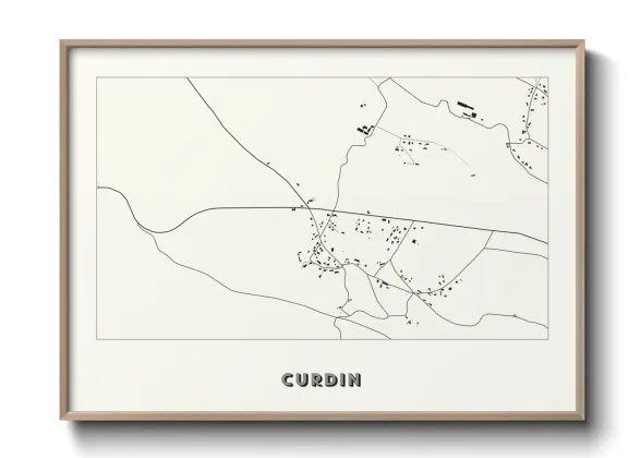 Une affiche de carte sur Curdin