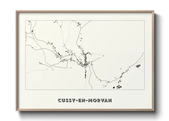 Une affiche de carte sur Cussy-en-Morvan