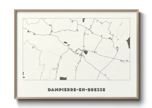 Une affiche de carte sur Dampierre-en-Bresse