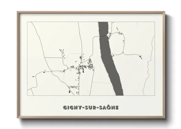 Une affiche de carte sur Gigny-sur-Saône