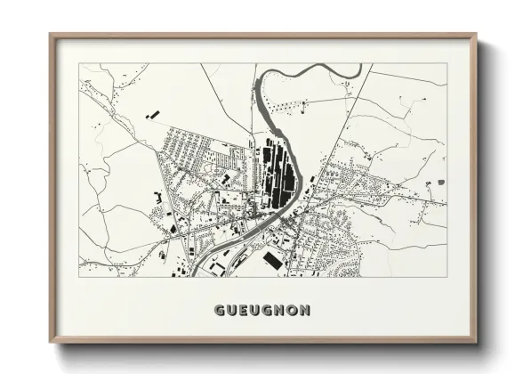 Une affiche de carte sur Gueugnon