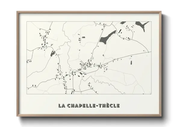 Une affiche de carte sur La Chapelle-Thècle