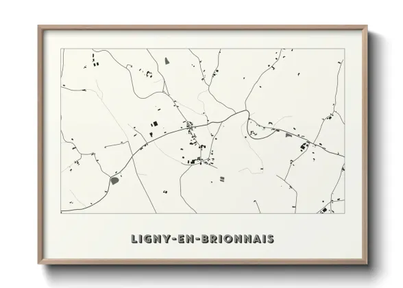 Une affiche de carte sur Ligny-en-Brionnais