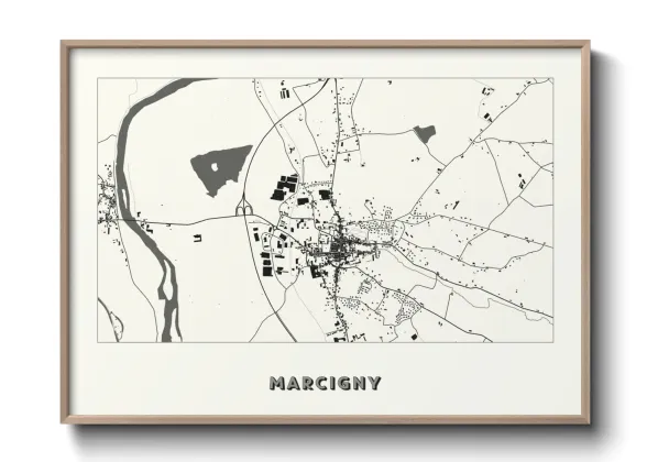 Une affiche de carte sur Marcigny