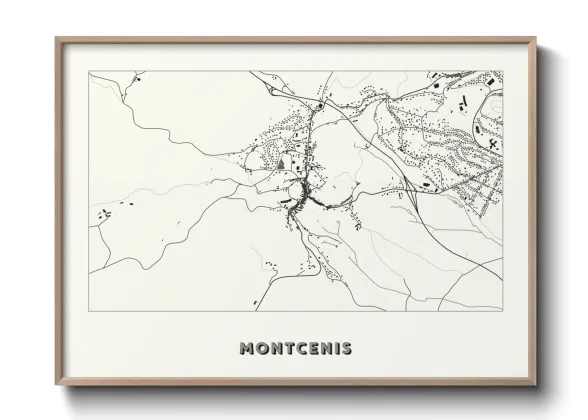 Une affiche de carte sur Montcenis