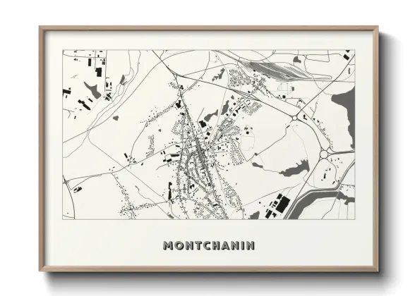 Une affiche de carte sur Montchanin