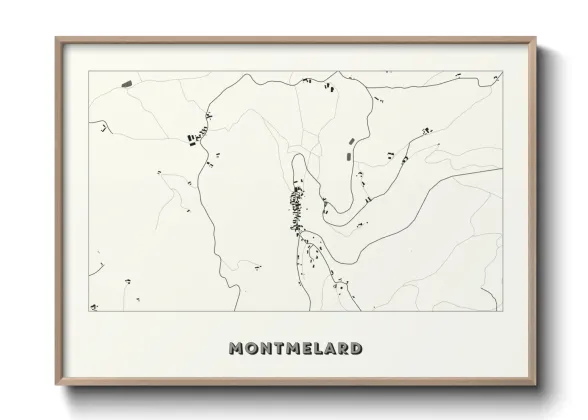 Une affiche de carte sur Montmelard