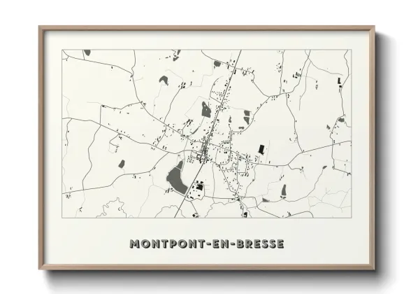 Une affiche de carte sur Montpont-en-Bresse