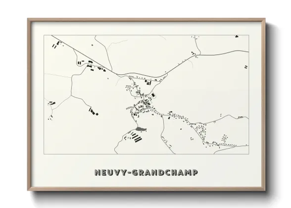 Une affiche de carte sur Neuvy-Grandchamp