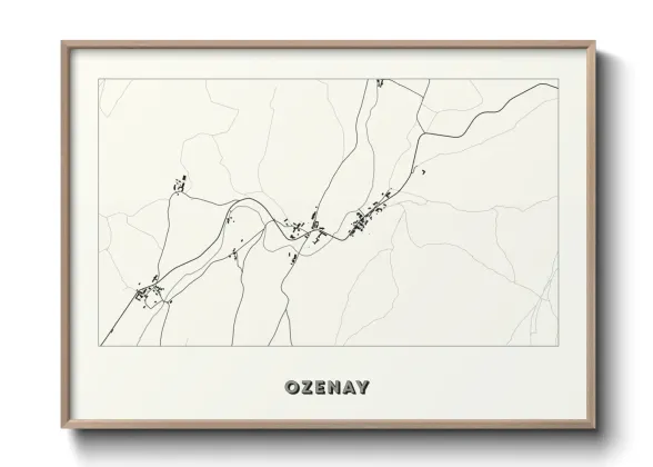 Une affiche de carte sur Ozenay